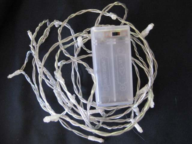 1 Set of 20 LED Plain Artic White Bulb Battery Powered String Lights Christmas Gift Home Wedding Party Bedroom Decoration Tab