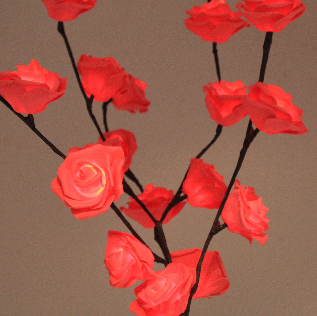 1 Set of 50cm H 20 LED Red Rose Tree Branch Stem Fairy Light Wedding Event Party Function Table Vase Centrepiece Decoration -