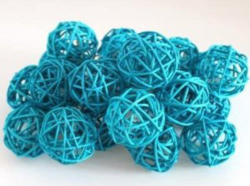 1 Set of 20 LED Turquoise 5cm Rattan Cane Ball Battery Powered String Lights Christmas Gift Home Wedding Party Bedroom Decora