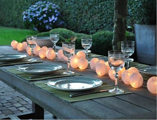 1 Set of 20 LED White 5cm Cotton Ball Battery Powered String Lights Christmas Gift Home Wedding Party Bedroom Decoration Outd