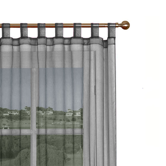 1 Piece Organza Tab Top Curtain 110 x 213 cm Black - Oz Online Deals Home & Garden > Curtains > Curtains & Drapes (Image 1)