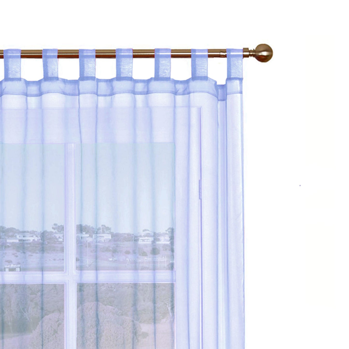 1 Piece Organza Tab Top Curtain 110 x 213 cm Blue - Oz Online Deals Home & Garden > Curtains > Curtains & Drapes (Image 1)