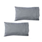 Pair of Chambray Charcoal Cotton Standard Pillowcases 48 x 73 cm