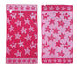 Jacquard Velour Reversible Beach Towel Hot Pink Stars