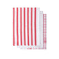 IDC Homewares Set of 3 Gardenia Cotton Tea Towels Red