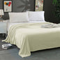 Super Soft Micro Flannel Plush Blanket Queen 220 x 240cm Cream
