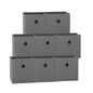 SORTI 27x28x27 CM Grey 8-Pack Foldable Storage Cubes - Fabric Bookcase Organizers for Toys and More