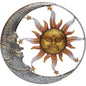 Set 2 Sun And Moon Metal Wall Art 56x56cm