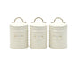 Set 3 Corrugated Metal Coffee Tea Sugar Storage Tins 10x17cm