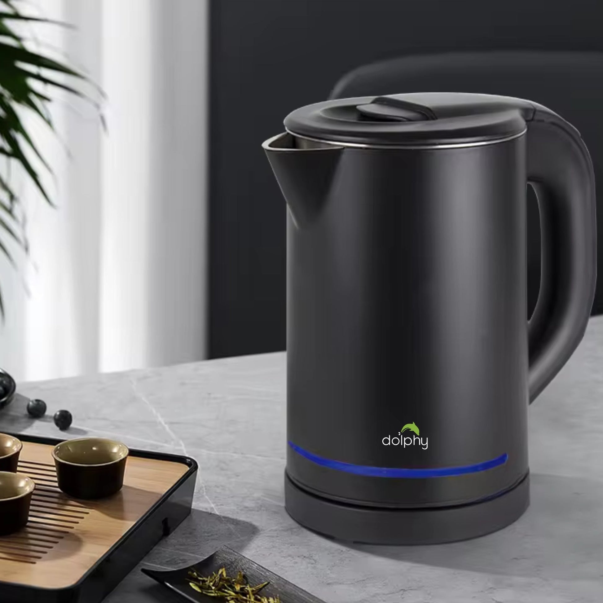 0.8L Electric Kettle Matt Black With Light Design - Oz Online Deals Appliances > Kitchen Appliances > Kettles (Image 4)