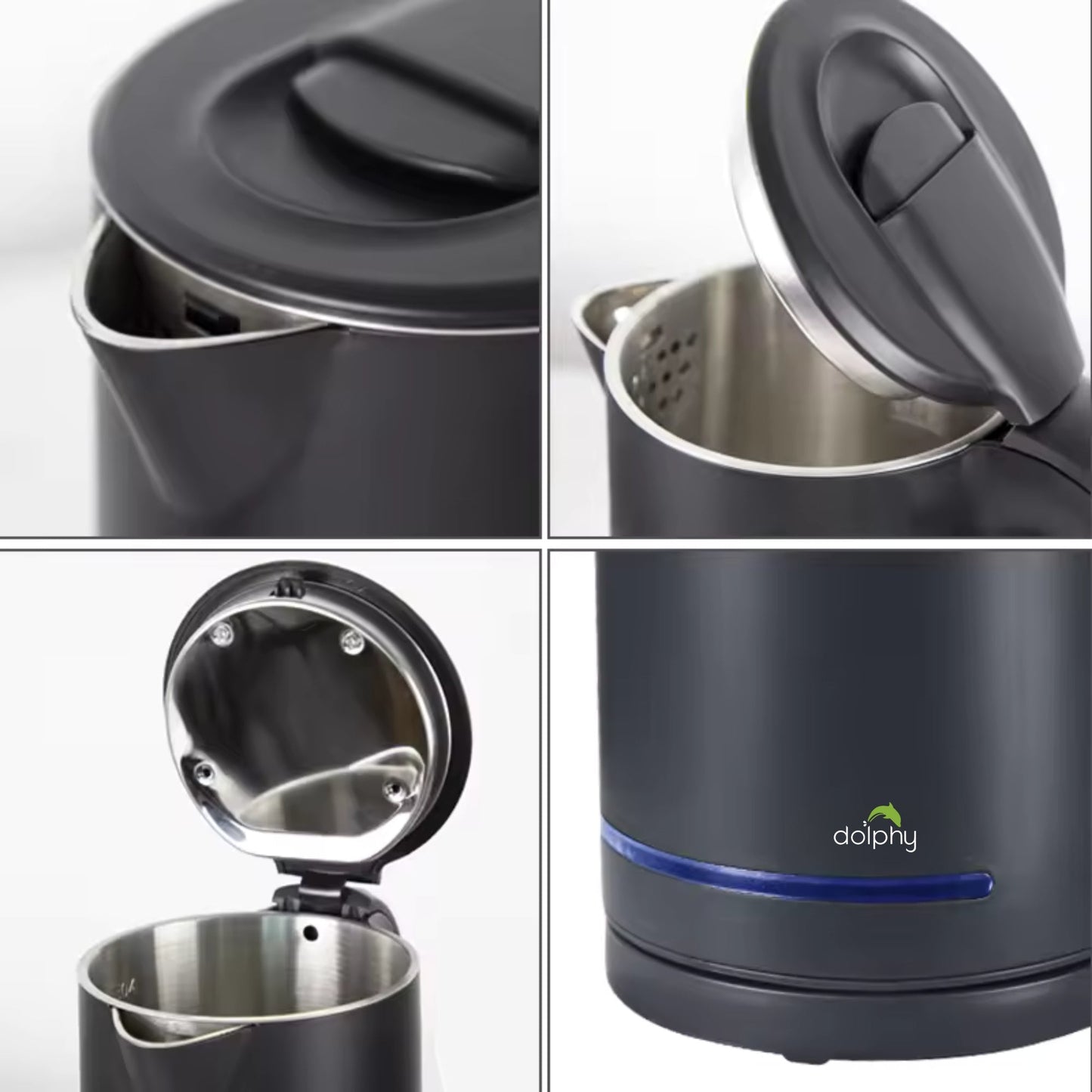 0.8L Electric Kettle Matt Black With Light Design - Oz Online Deals Appliances > Kitchen Appliances > Kettles (Image 5)