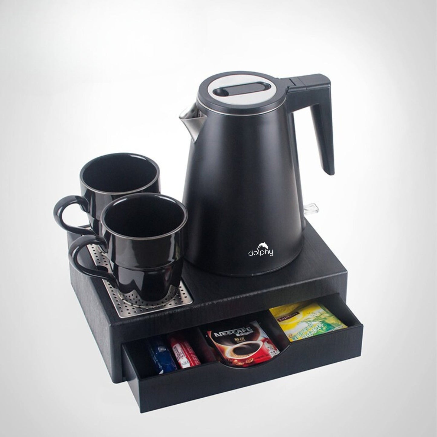 0.8L Stainless Steel Kettle - Black (Double Layer) - Oz Online Deals Appliances > Kitchen Appliances > Kettles (Image 3)