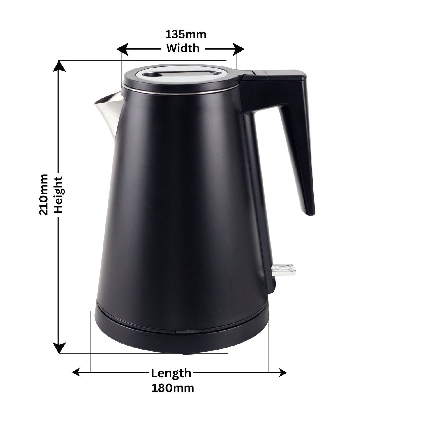 0.8L Stainless Steel Kettle - Black (Double Layer) - Oz Online Deals Appliances > Kitchen Appliances > Kettles (Image 4)