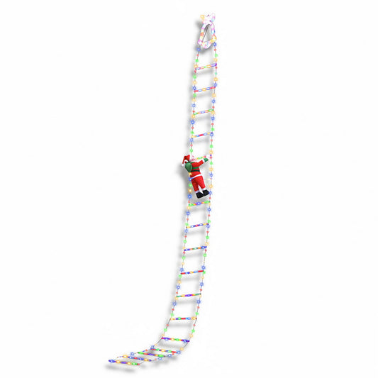 Jingle Jollys 3.5M Christmas Lights 300 LED Ladder Light with Santa Claus Decor - Image 1