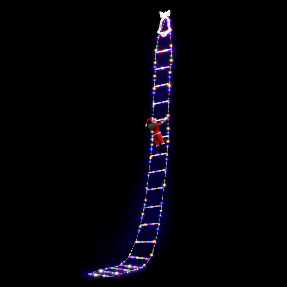 Jingle Jollys 3.5M Christmas Lights 300 LED Ladder Light with Santa Claus Decor - Image 3