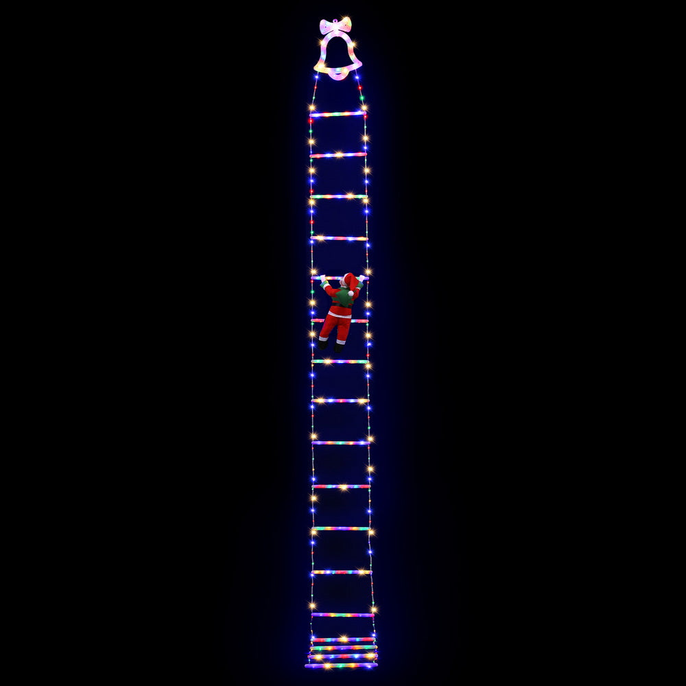 Jingle Jollys 3.5M Christmas Lights 300 LED Ladder Light with Santa Claus Decor - Image 4