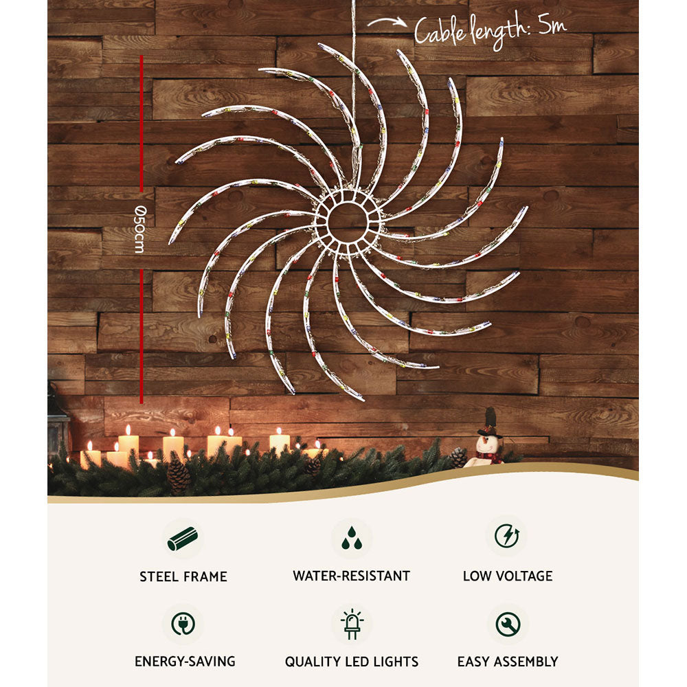 0.5M Christmas Lights 128 LED Spin Motif Light Decorations Jingle Jollys - Oz Online Deals Occasions > Christmas > Outdoor De