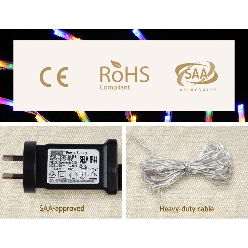 0.5M Christmas Lights 128 LED Spin Motif Light Decorations Jingle Jollys - Oz Online Deals Occasions > Christmas > Outdoor De
